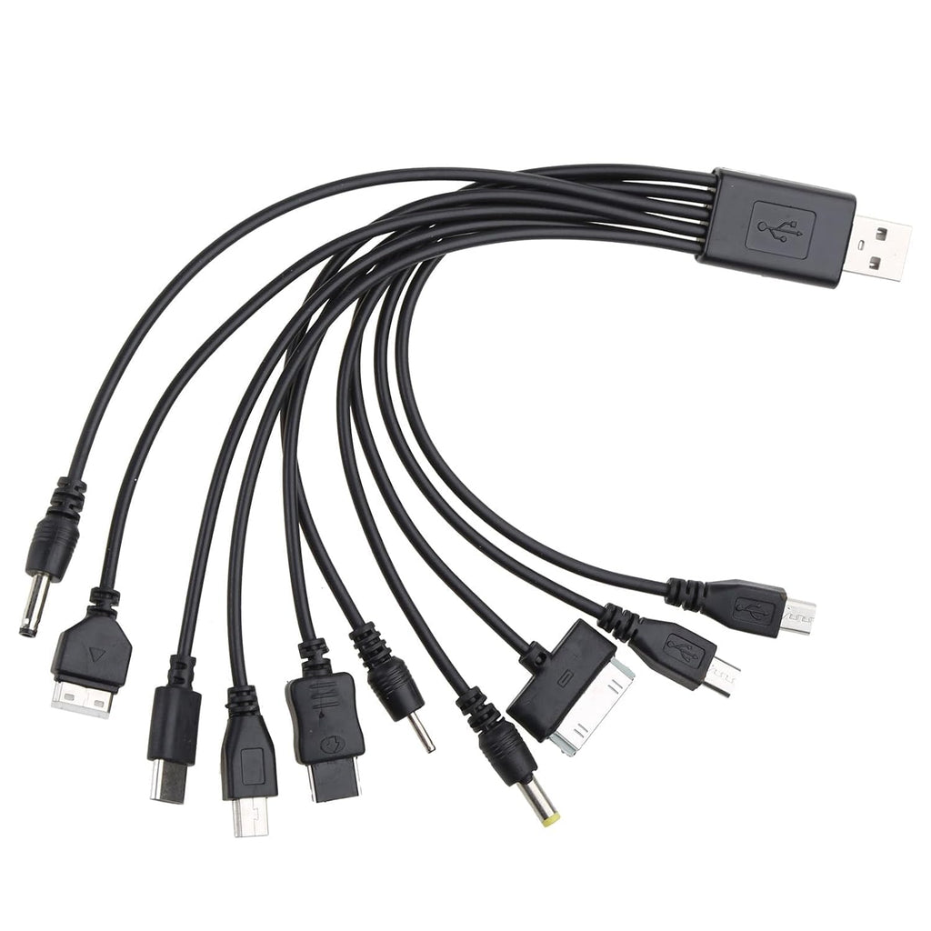 10 in 1 USB Cables - 20Cm/7.87In Universal USB to Multi Plug Cell Phone Charger for Smartphones