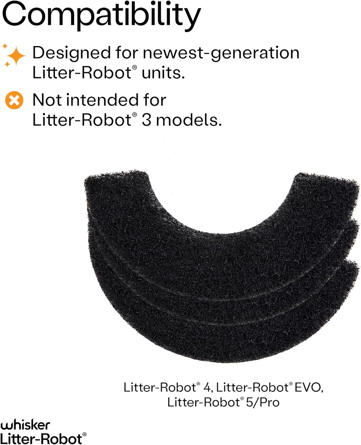Litter-Robot 4 Carbon Filters by , 6 Pack, Custom Fit Carbon Filter Pads for Litter-Robot 4, Absorbs and Reduces Litter Box Odors for Cleaner Smelling Home | Custom Fit Carbon Filter Pads for Litter-Robot 4, Absorbs and Reduces Litter Box Odors for Cleaner Smelling Home