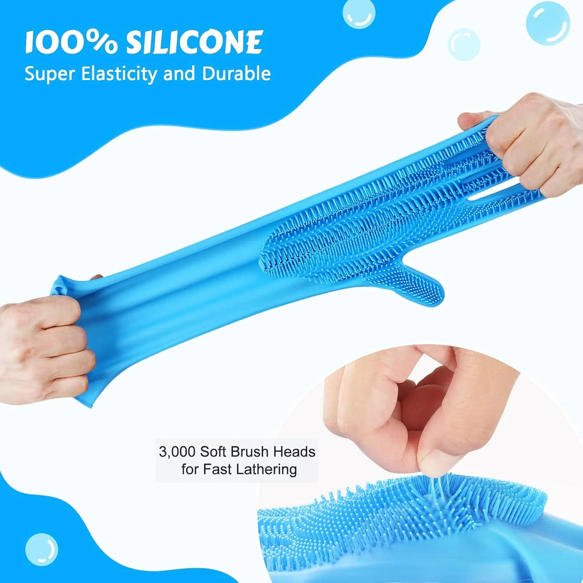 Dog Washing Gloves and Dog Bath Brush, 4 Pcs Pet Shower Set for Dogs, Cats, Bath Massage and Pet Grooming