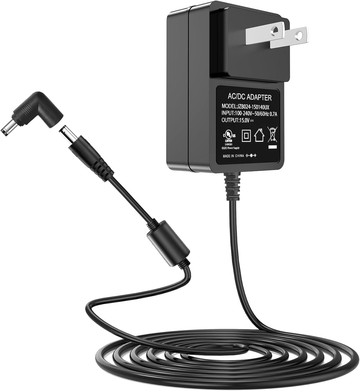 For Litter Robot Power Cord 15V DC Power Supply | Compatible with Litter Robot 2, 3, 4 Open Air Self Cleaning Cat Litter Box Power Supply