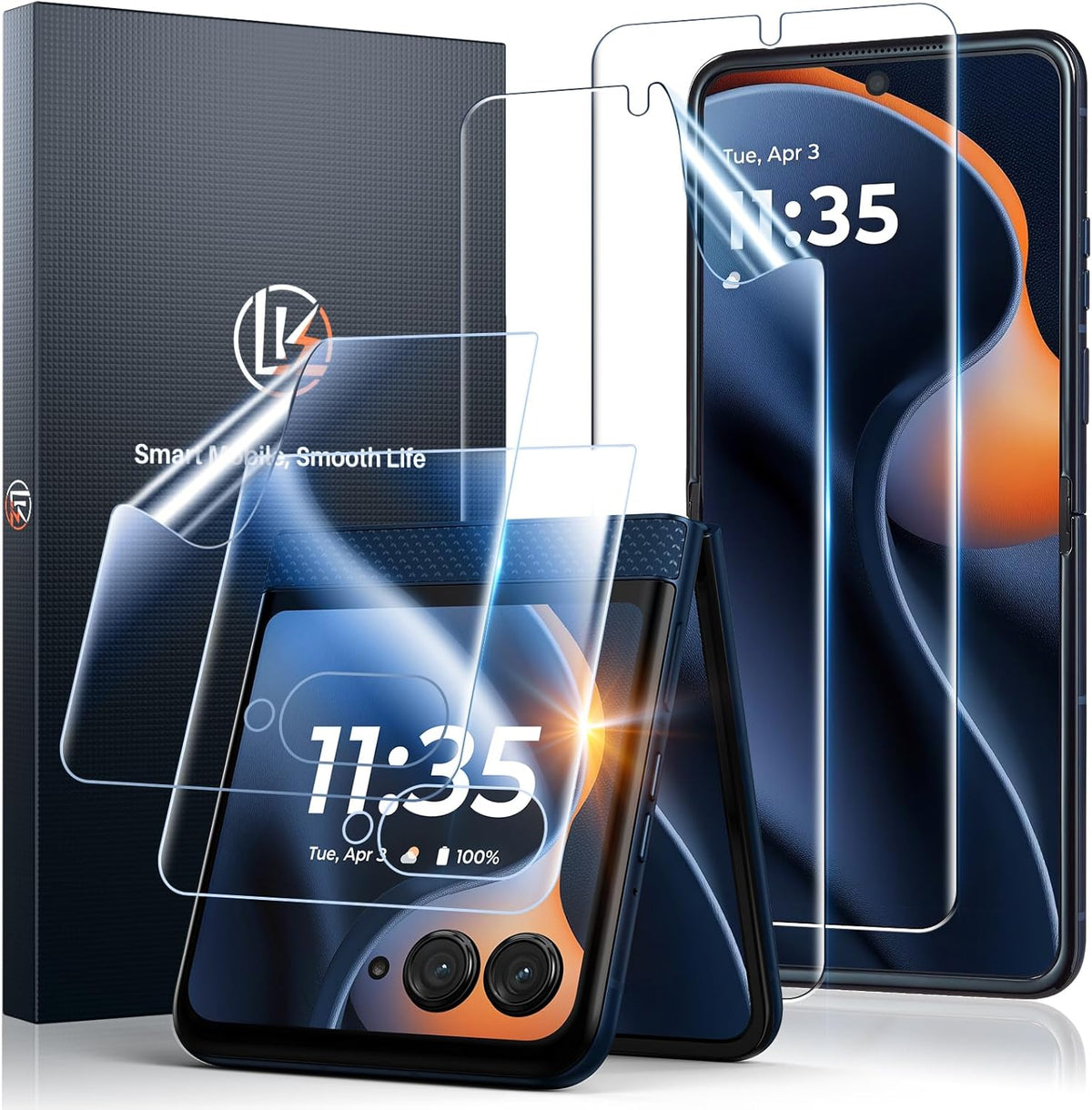 for Motorola Razr 2026 Screen Protector/Motorola Razr 2025/2024 Screen Protector, Premium Soft TPU Film (Not Glass)-2 Inner Screen Protector + 2 Front Screen Protector, Touch Sensitive, HD Clear