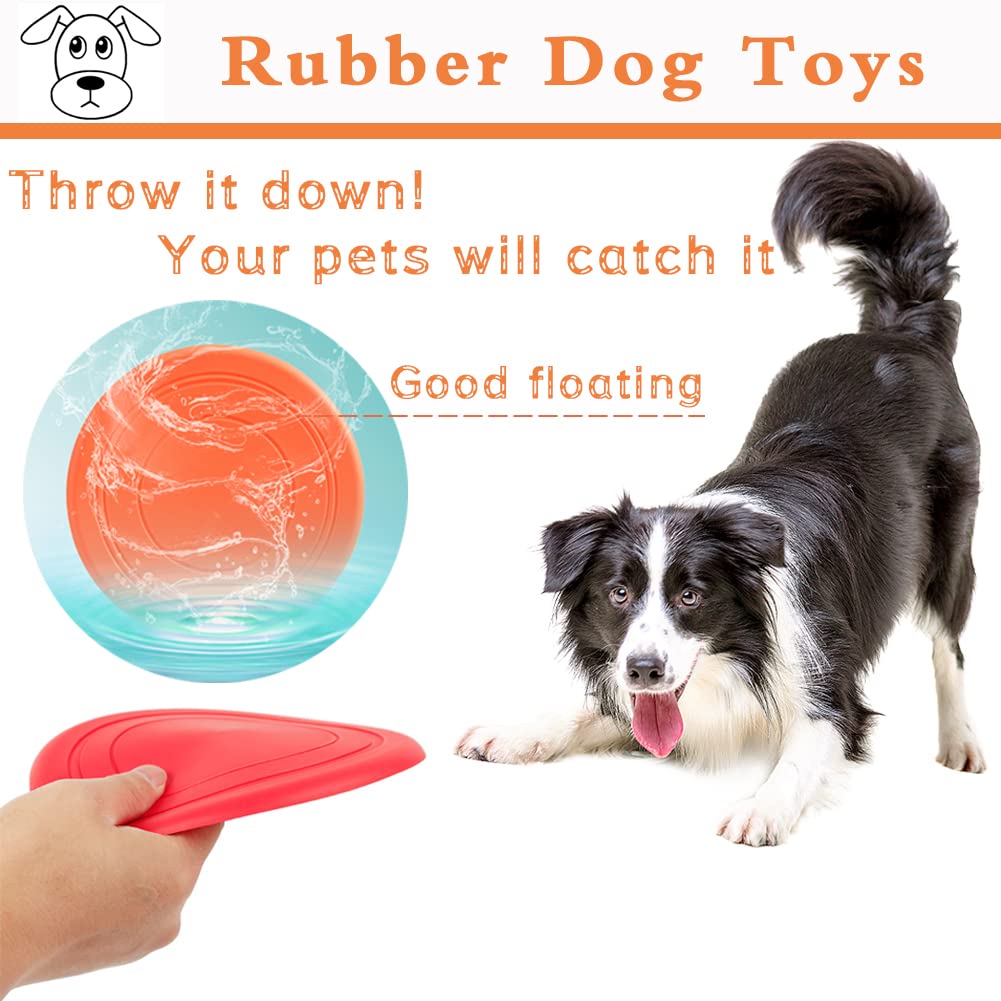 Bvrbaory 6 Pack Dog Flying Discs - Interactive, Soft Floating Saucer for Small, Medium Dogs - Safe on Teeth