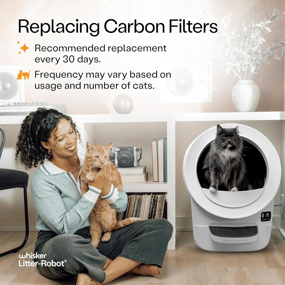 Litter-Robot 4 Carbon Filters by , 6 Pack, Custom Fit Carbon Filter Pads for Litter-Robot 4, Absorbs and Reduces Litter Box Odors for Cleaner Smelling Home | Custom Fit Carbon Filter Pads for Litter-Robot 4, Absorbs and Reduces Litter Box Odors for Cleaner Smelling Home