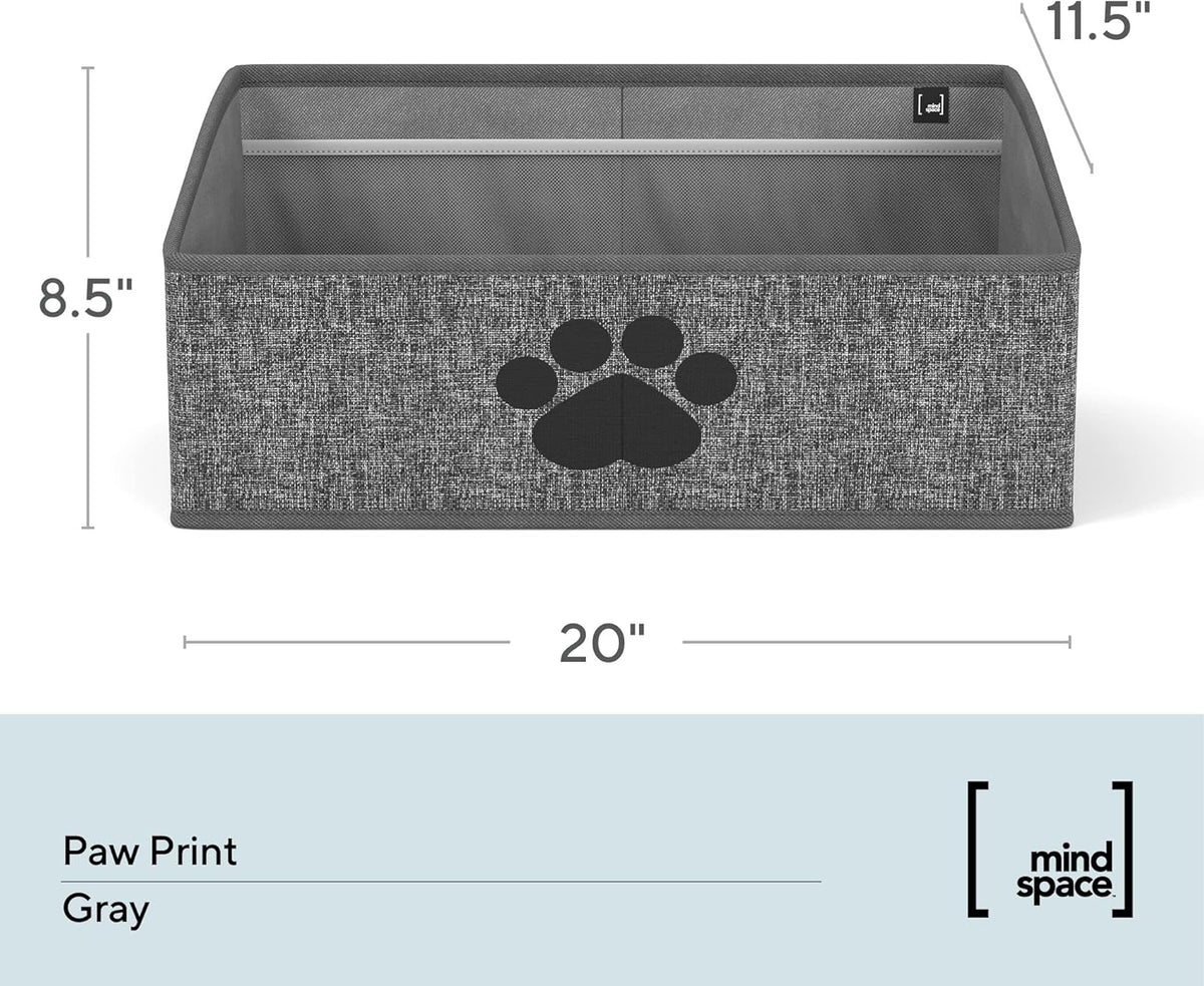 Dog Toy Box Organizer - Dog Toy Bin for Dog Toy Storage, Dog Toy Basket for Pet Storage - Dog Treat Basket, Dog Toy Chest - Open Storage Box, Fabric Storage Bin | Oxford Collection (Paw)