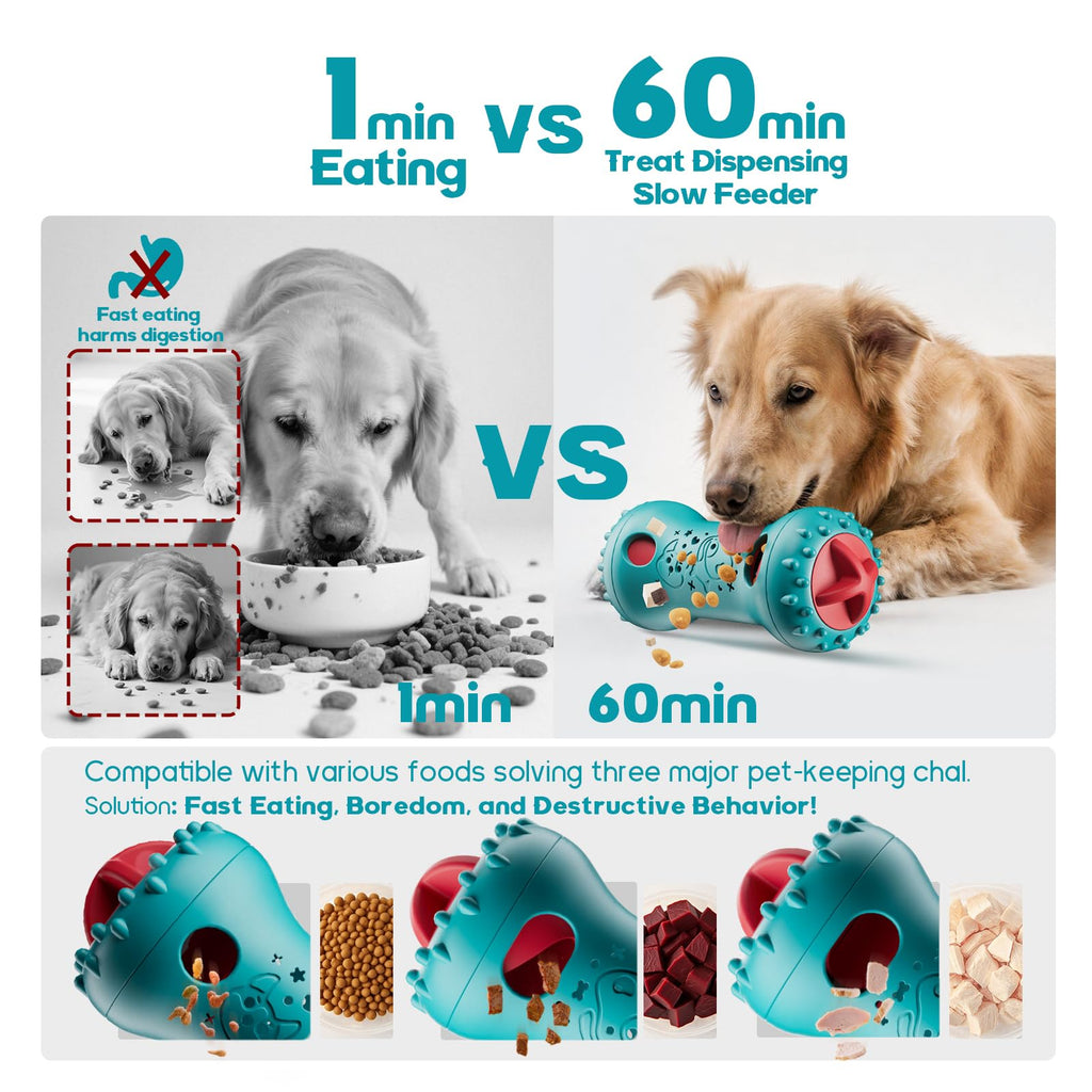 Interactive Dog Toys,Adjustable Treat Dispensing Toy to Keep Them Busy