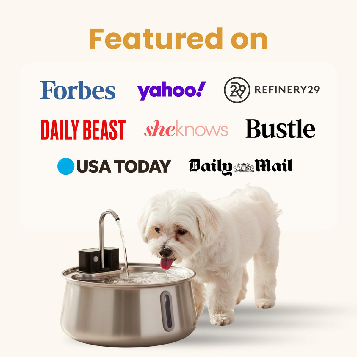 DoggySpout Wireless Dog Water Fountain, Large 4L (135oz) Stainless Steel Pet Water Fountain for Large Dogs and Multi-Pet Homes, Ultra Quiet Automatic Fountain with 3-Layer Filtration