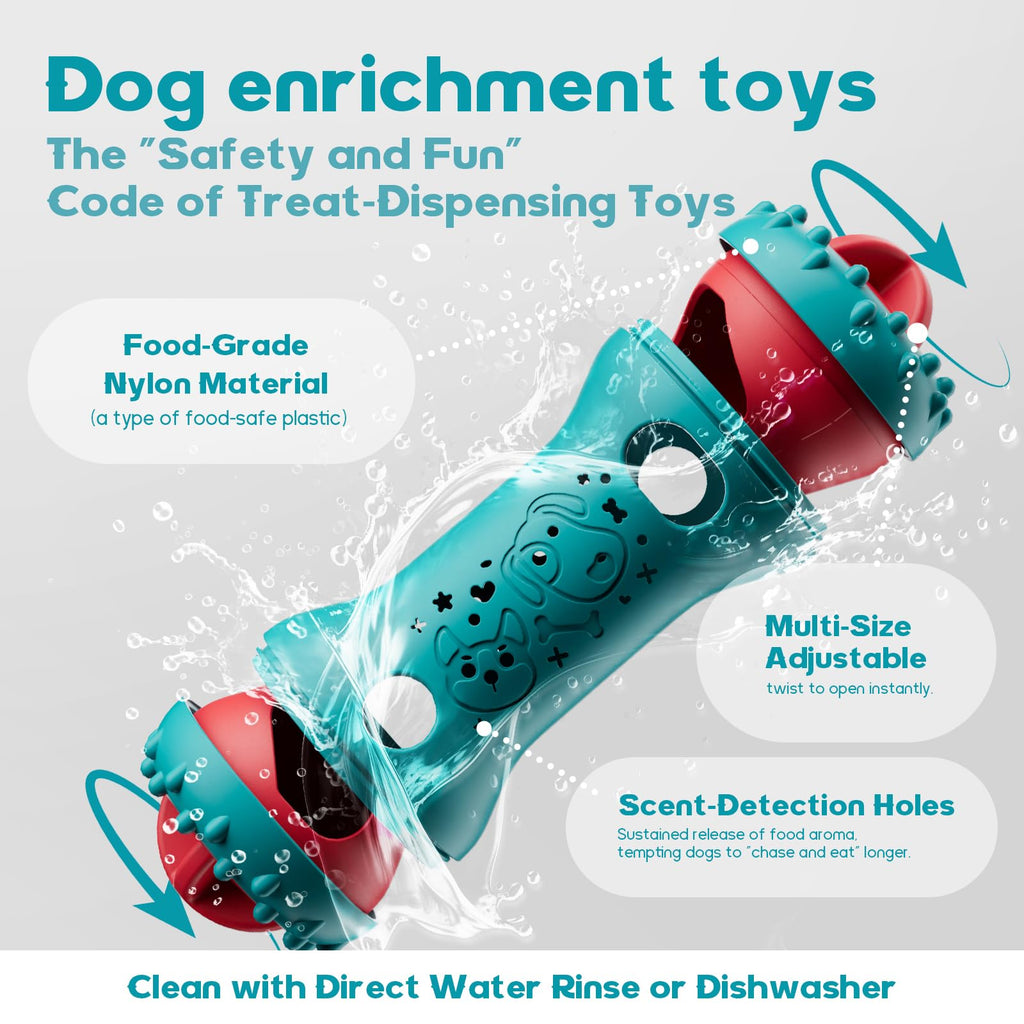 Interactive Dog Toys,Adjustable Treat Dispensing Toy to Keep Them Busy