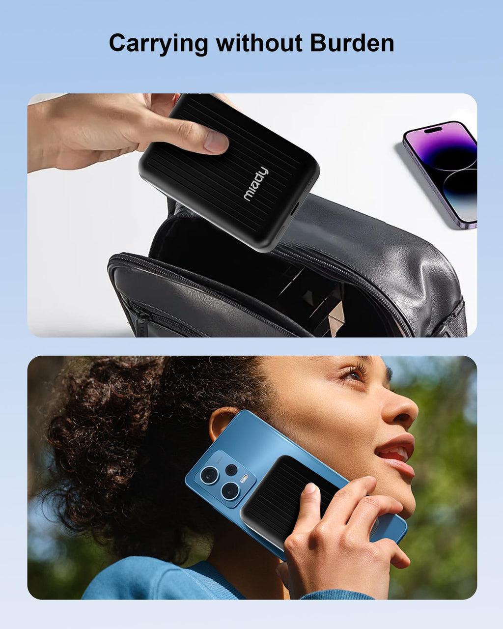 Miady Magnetic Portable Charger Power Bank for iPhone 5000mAh