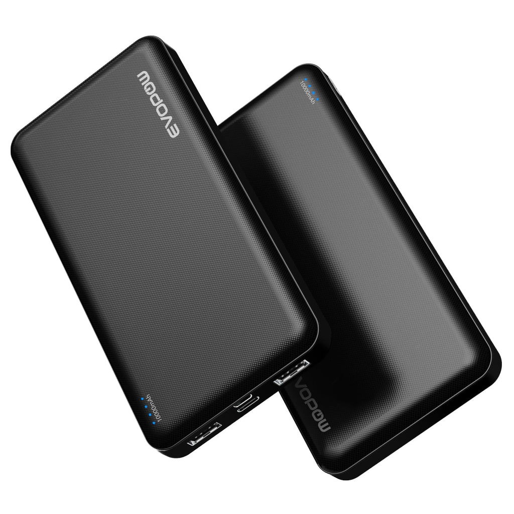 2 Pack Portable Charger, Slimmer 10000mAh Power Bank, USB C in&Out Fast Charging Battery Pack, Portable Power Bank for iPhone 16 15 14 13 12 Tablet Samsung S23 S22 Pixel and Heated Vest (Black)