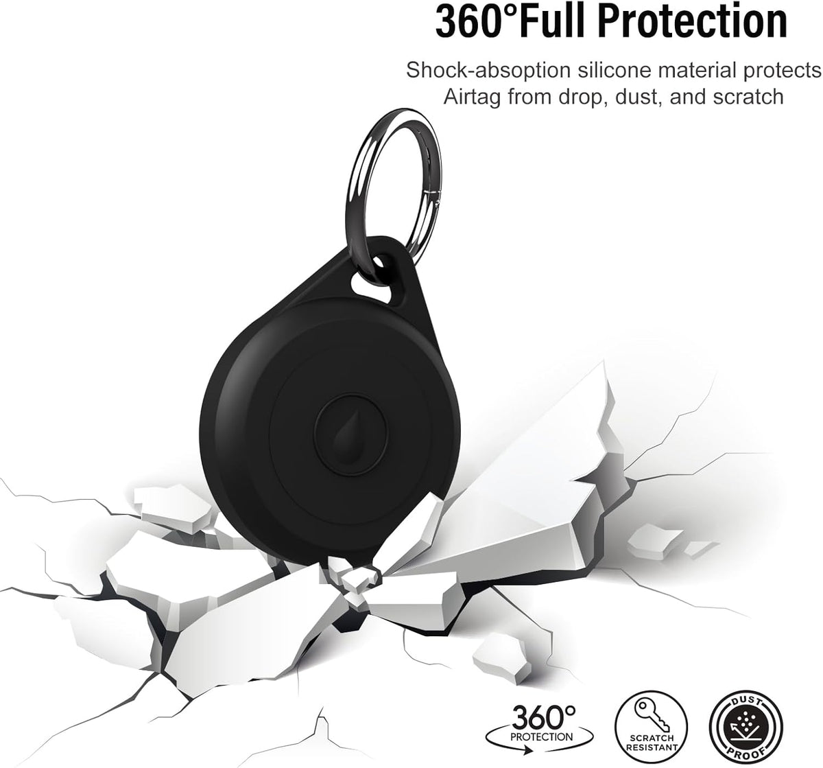 For Air Tag Keychain Holder Case for Apple Air Tag 1St & 2Nd Generation, 4 Pack of IPX8 Waterproof, Fully Shockproof, anti Scratch for Air Tag Holder Case for Key, Kid, Bag, Luggage, Pets Collar