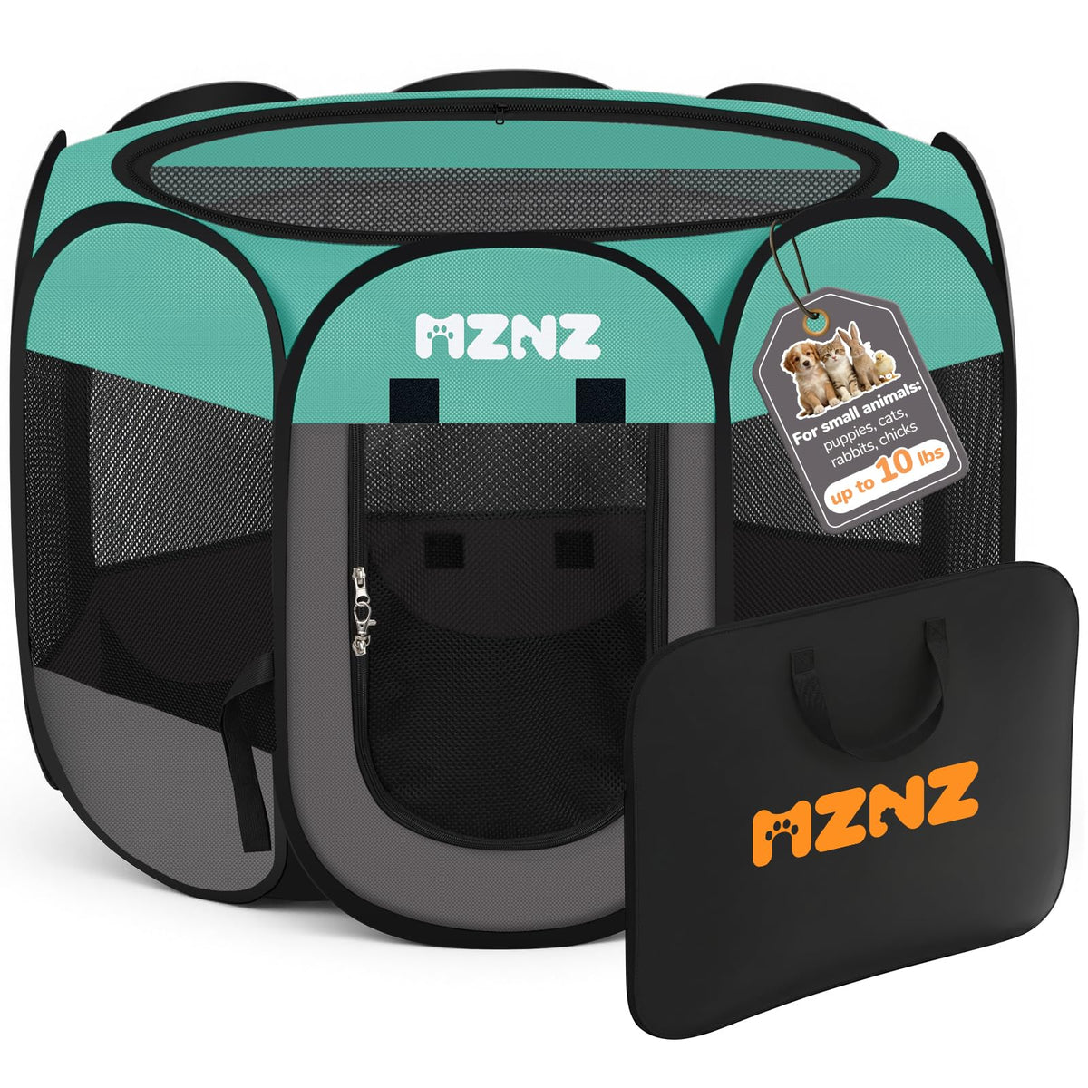 MZNZ Dog Cat Pet Playpen Puppy Crate Cage Indoor Outdoor, Small, Blue