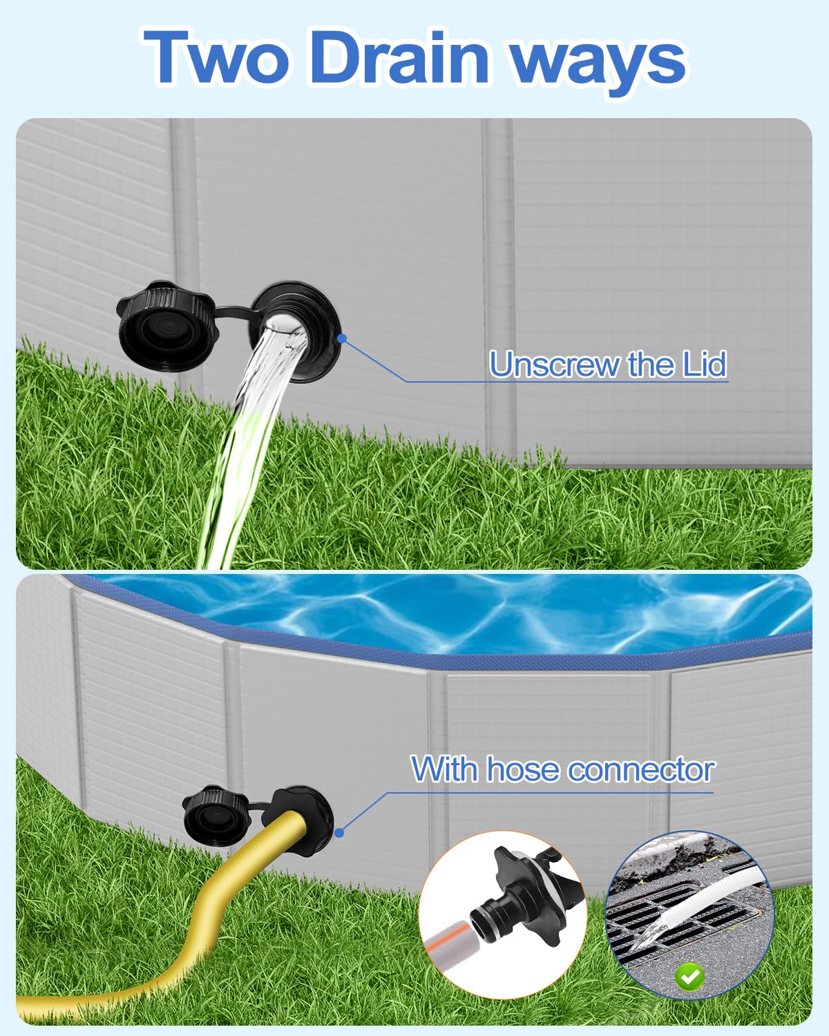 Dog Pool for Large Dogs, Foldable Plastic Pool for Dogs Slip-Resistant (XL - 63'' x 12'')
