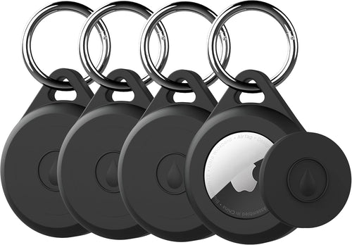 For Air Tag Keychain Holder Case for Apple Air Tag 1St & 2Nd Generation, 4 Pack of IPX8 Waterproof, Fully Shockproof, anti Scratch for Air Tag Holder Case for Key, Kid, Bag, Luggage, Pets Collar