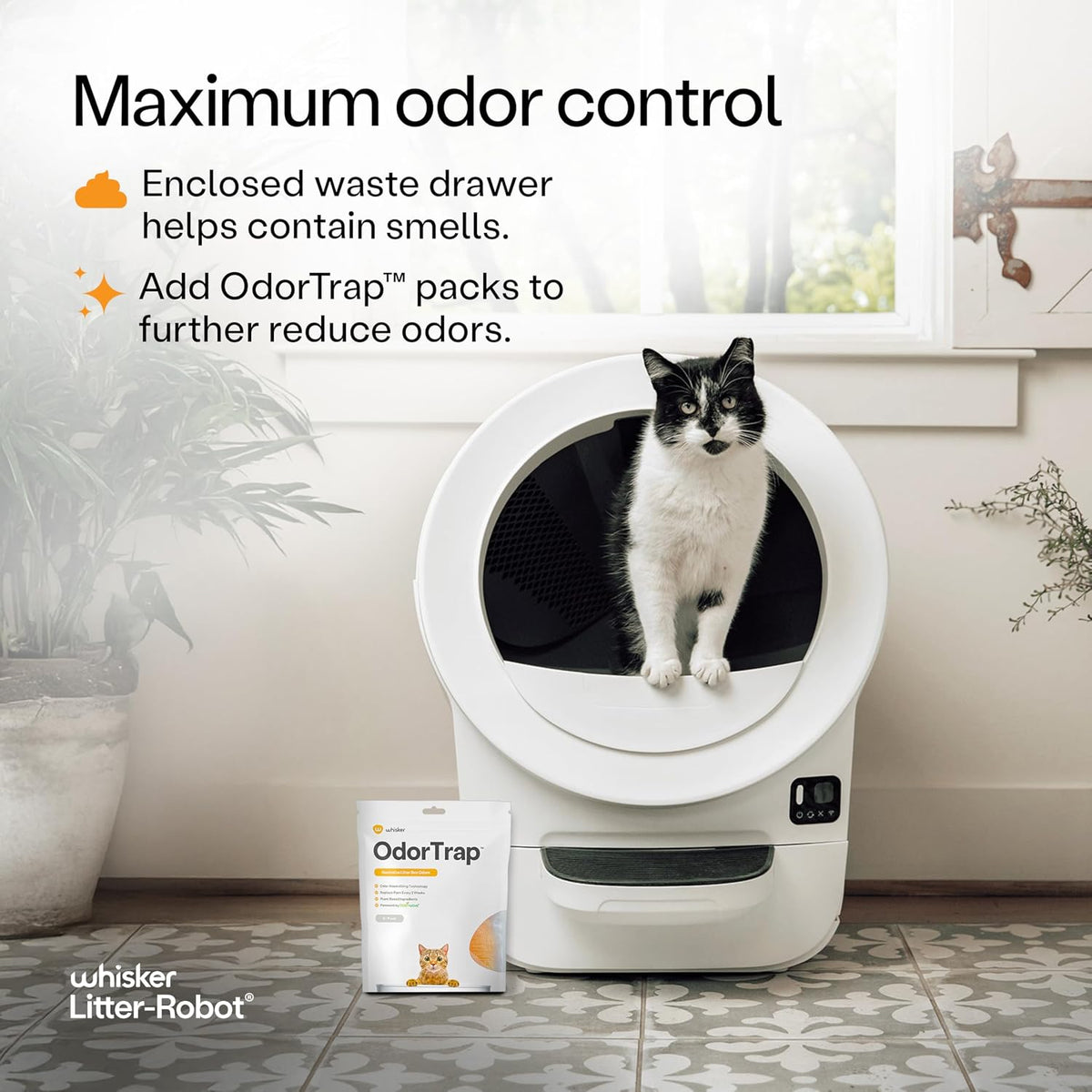 Litter-Robot EVO by , White - Automatic Self-Cleaning Cat Litter Box, Compact Space-Saving Design, Advanced Odor Control, Works with Any Clumping Litter, care 1-Year Warranty | Automatic Self-Cleaning Cat Litter Box, Compact Space-Saving Design, Advanced Odor Control, Works with Any Clumping Litter