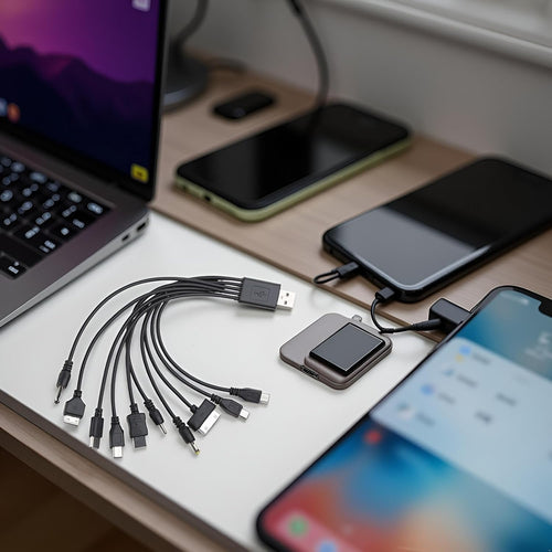 10 in 1 USB Cables - 20Cm/7.87In Universal USB to Multi Plug Cell Phone Charger for Smartphones