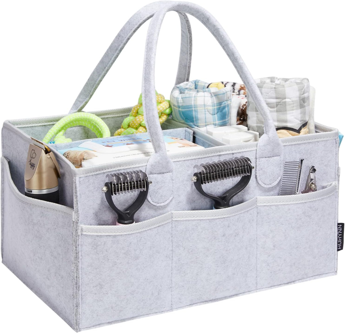 Pet Grooming Tote, Dog Grooming Supplies Organizer, Travel Outdoor (Bag ONLY) (Sliver Grey)