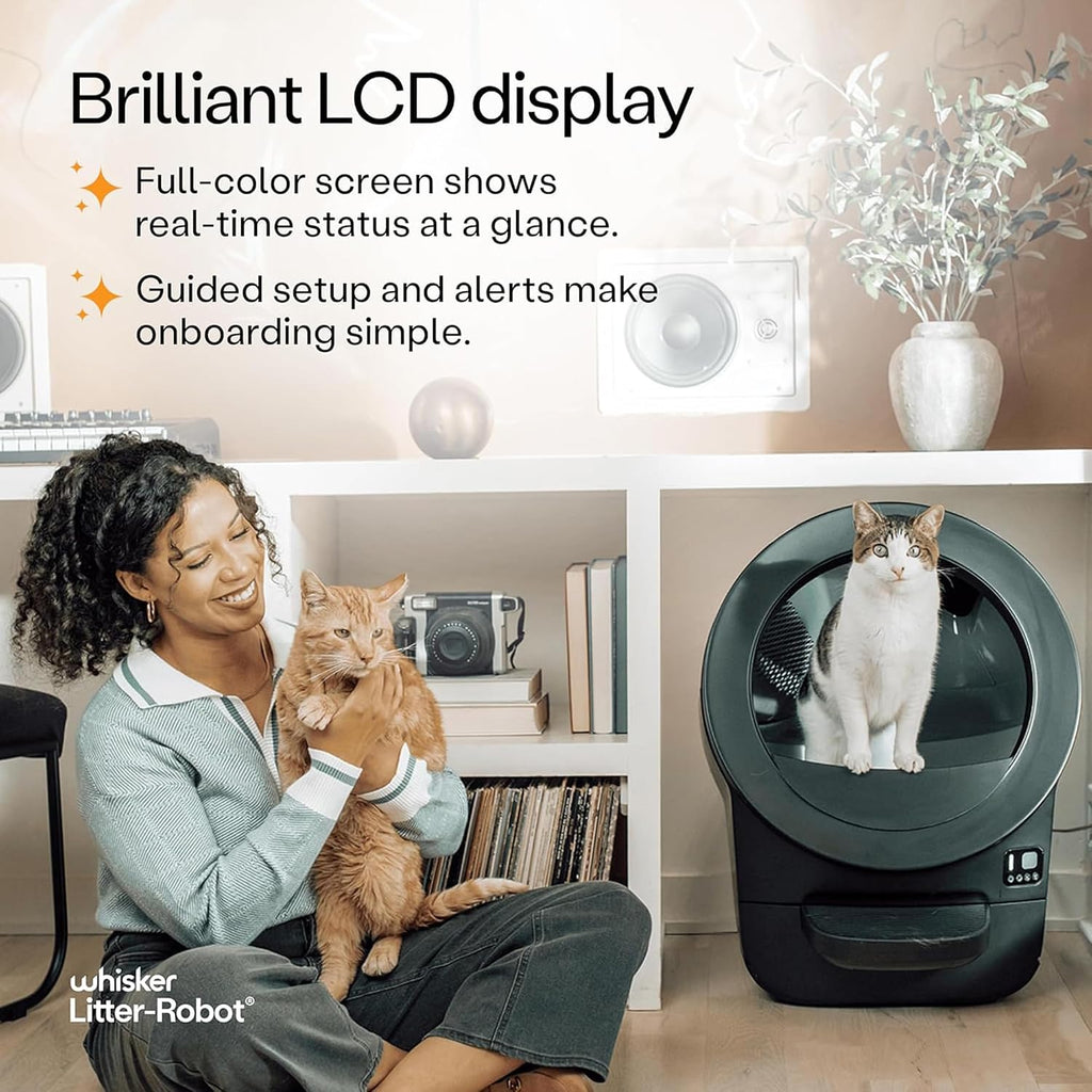 Litter-Robot EVO by , Black - Automatic Self-Cleaning Cat Litter Box, Compact Space-Saving Design, Advanced Odor Control, Works with Any Clumping Litter, care 1-Year Warranty | Automatic Self-Cleaning Cat Litter Box, Compact Space-Saving Design, Advanced Odor Control, Works with Any Clumping Litter