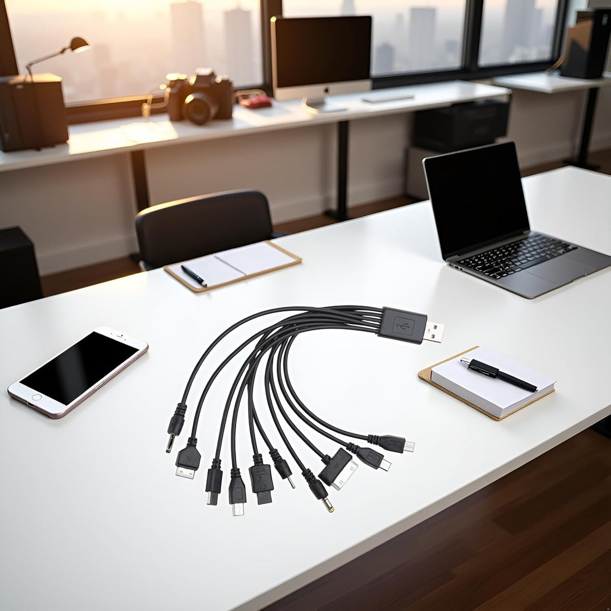 10 in 1 USB Cables - 20Cm/7.87In Universal USB to Multi Plug Cell Phone Charger for Smartphones