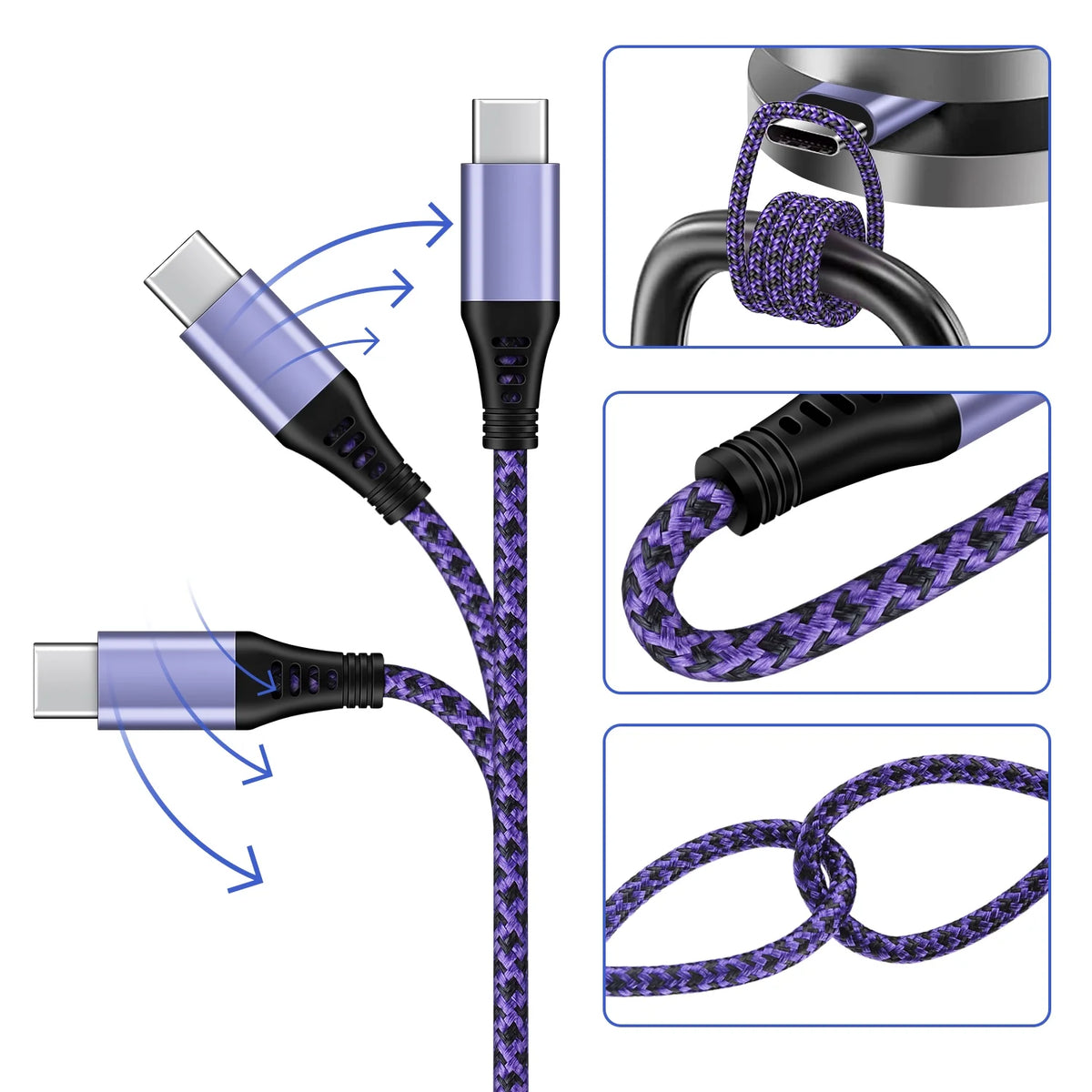 USB C Charging Cables 6 Ft,Type C USB Cables 6Ft-4Pack, USB Type C to USB a Cable Android Type C Charger Fast Charging Cords USB-C Phone Cables,Multicolor