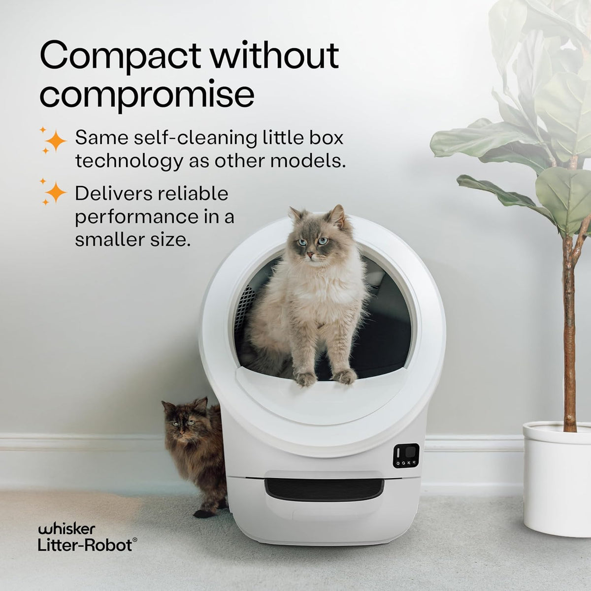 Litter-Robot EVO by , White - Automatic Self-Cleaning Cat Litter Box, Compact Space-Saving Design, Advanced Odor Control, Works with Any Clumping Litter, care 1-Year Warranty | Automatic Self-Cleaning Cat Litter Box, Compact Space-Saving Design, Advanced Odor Control, Works with Any Clumping Litter